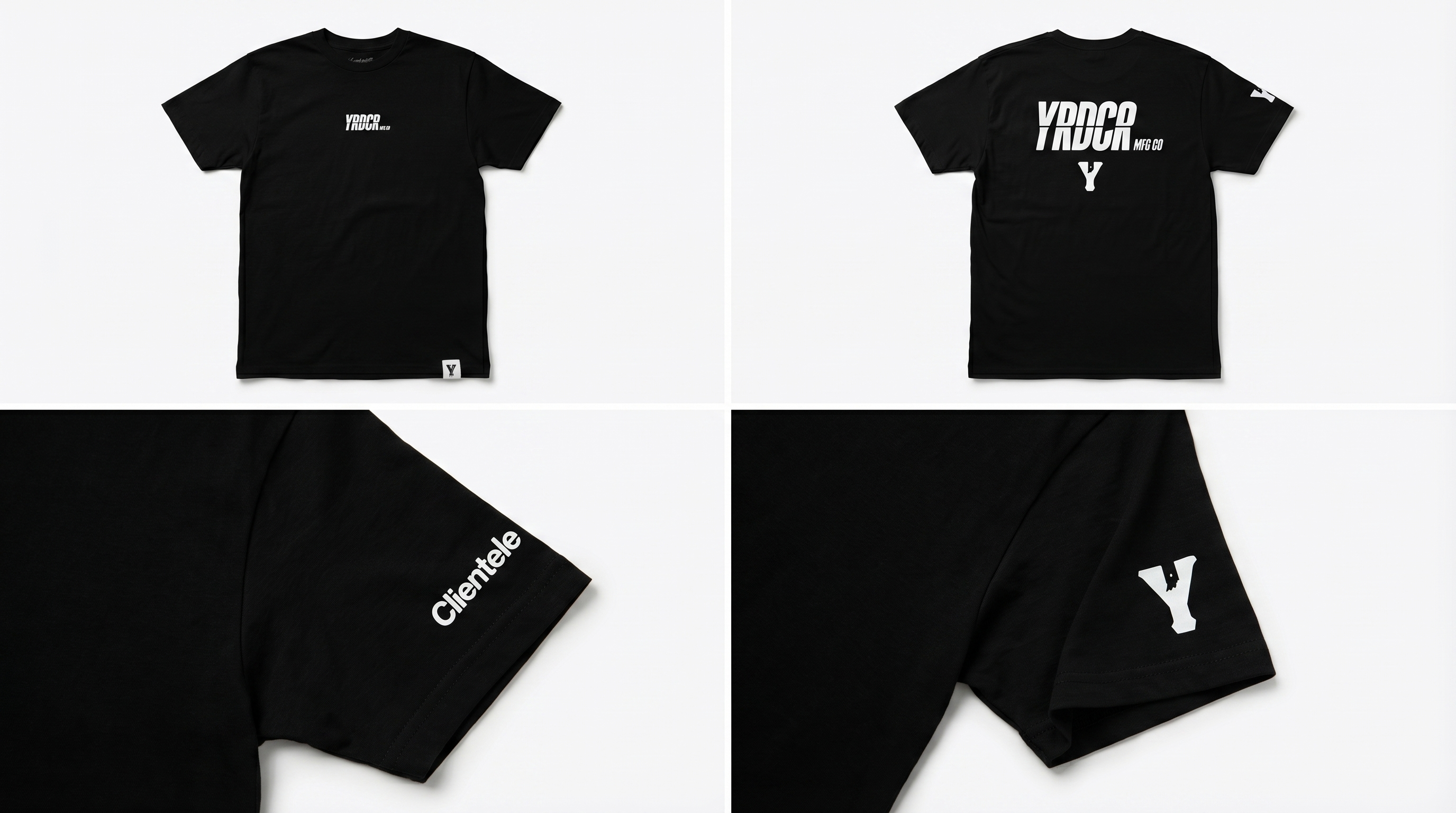 YARDCORE MFG CO. UNISEX YRDCR LOGO T SHIRT (BLK/WHT)