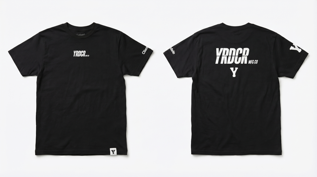 YARDCORE MFG CO. UNISEX YRDCR LOGO T SHIRT (BLK/WHT)