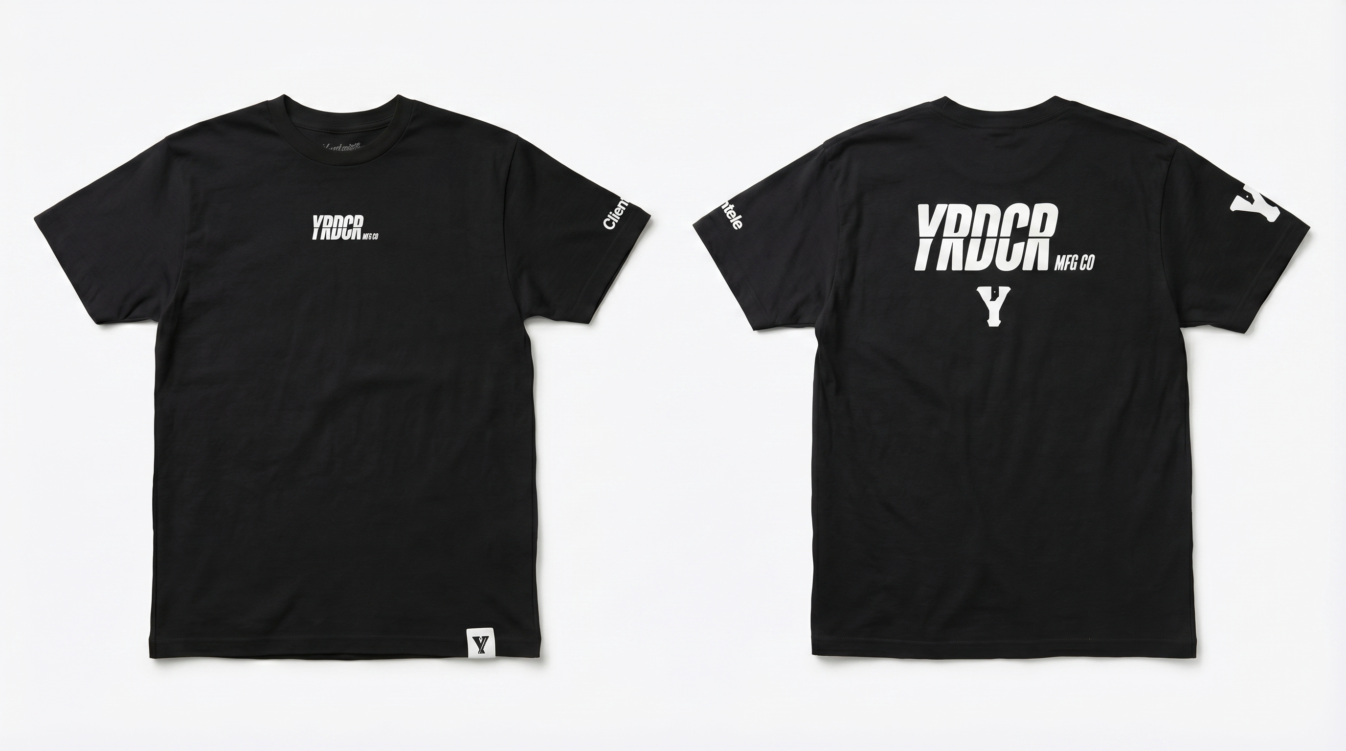 YARDCORE MFG CO. UNISEX YRDCR LOGO T SHIRT (BLK/WHT)