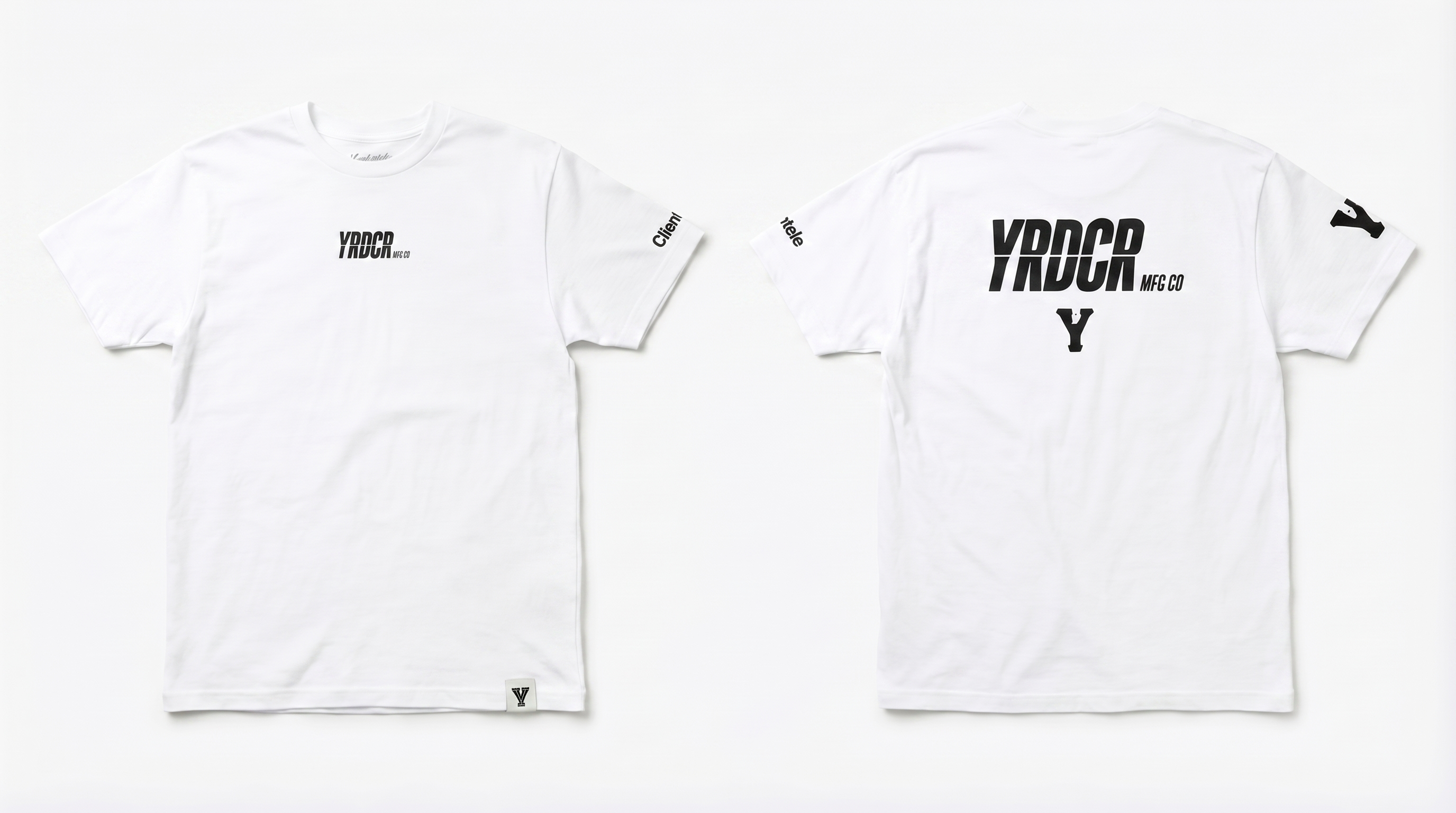 YARDCORE MFG CO. UNISEX YRDCR LOGO T SHIRT (WHT/BLK))