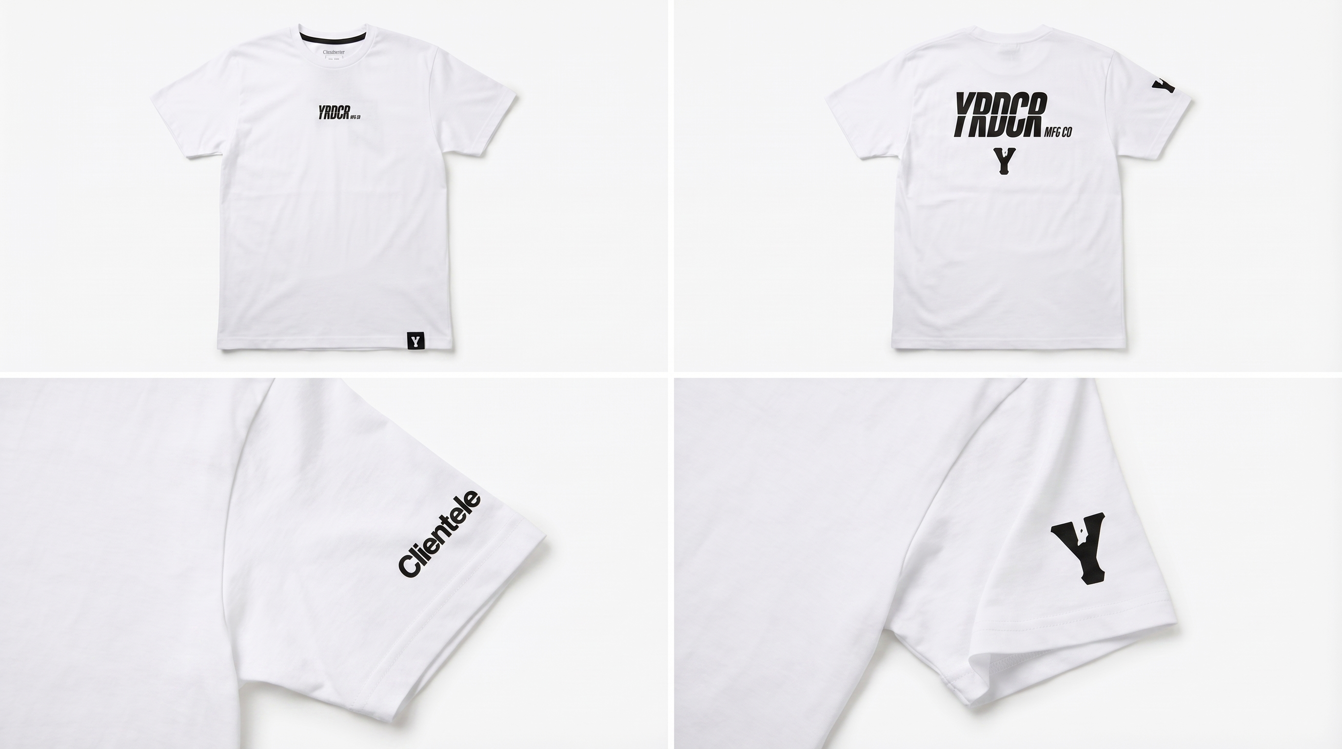YARDCORE MFG CO. UNISEX YRDCR LOGO T SHIRT (WHT/BLK))